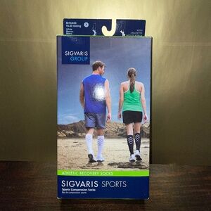 New Sigvaris Sports Athletic Recovery White Compression Socks XL 08771
